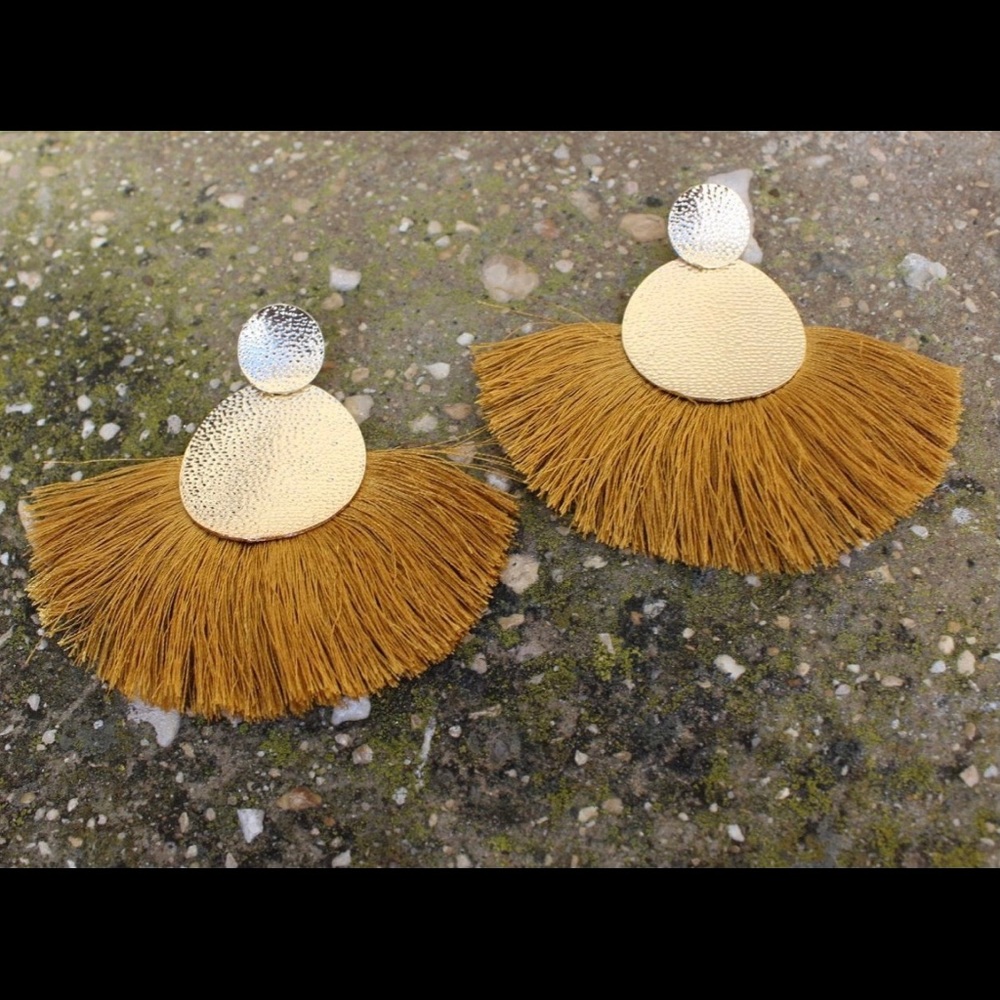 Gold tassel earrings